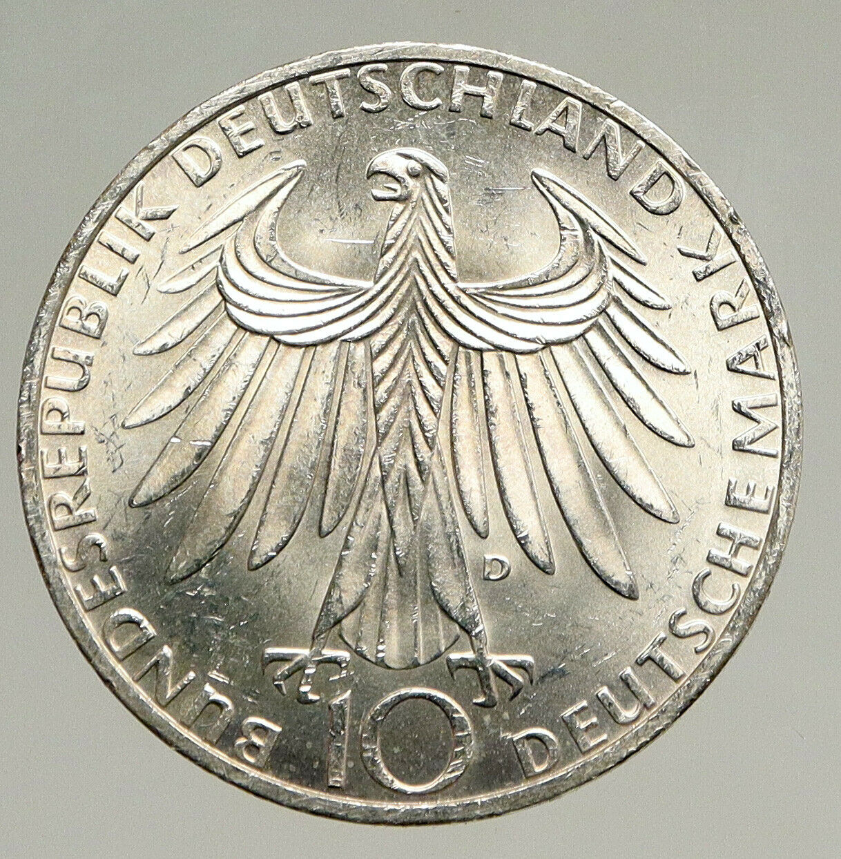 1972 D Germany Munich Summer Olympics XX ATHLETES OLD Silver 10 Mark Coin i94108