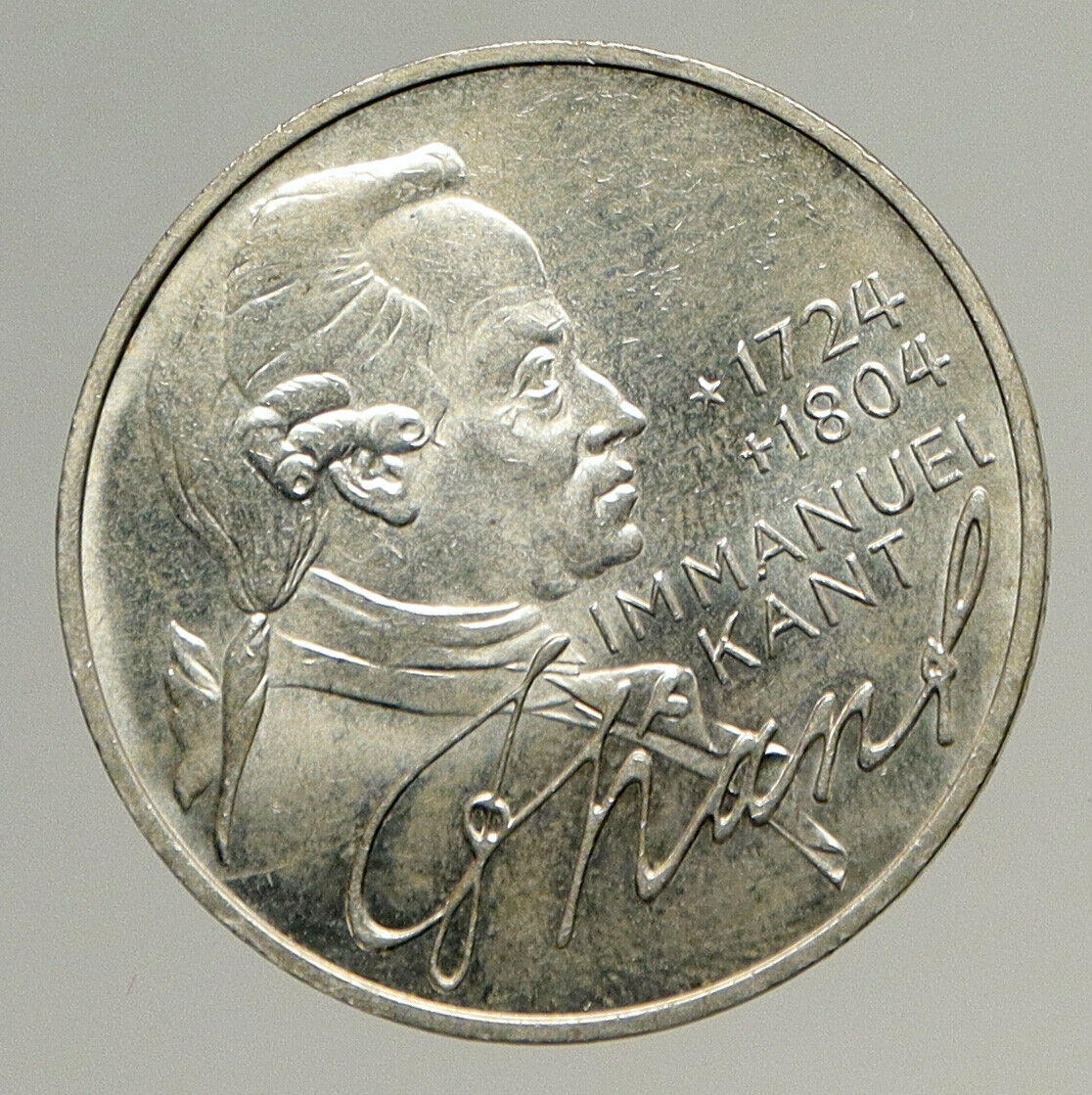 1974 GERMANY Immanuel Kant Philosopher VINTAGE Silver German 5 Mark Coin i94112