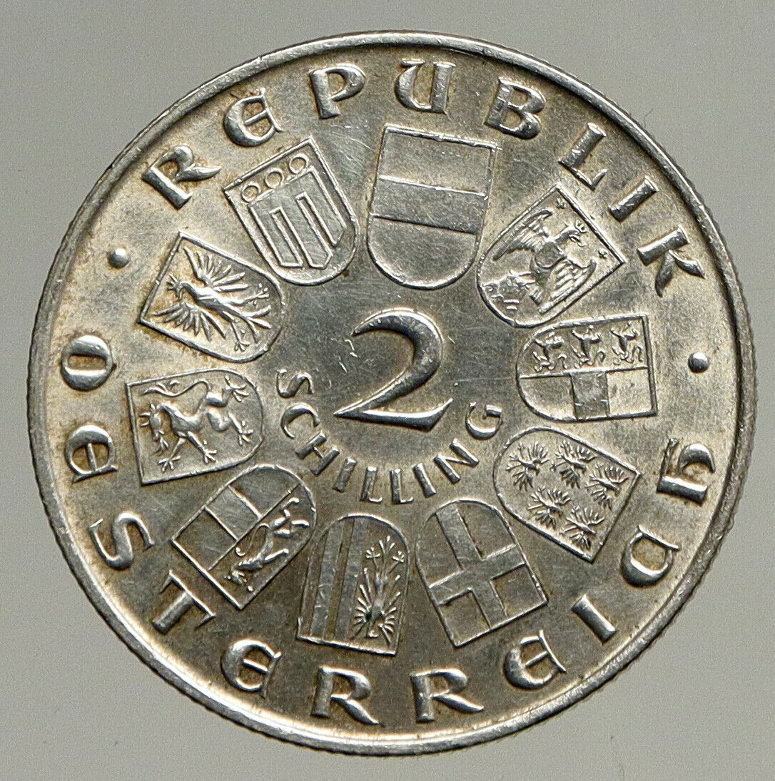 1933 AUSTRIA with Ignaz Seipel Antique Silver 2 Shillings Austrian Coin i94124