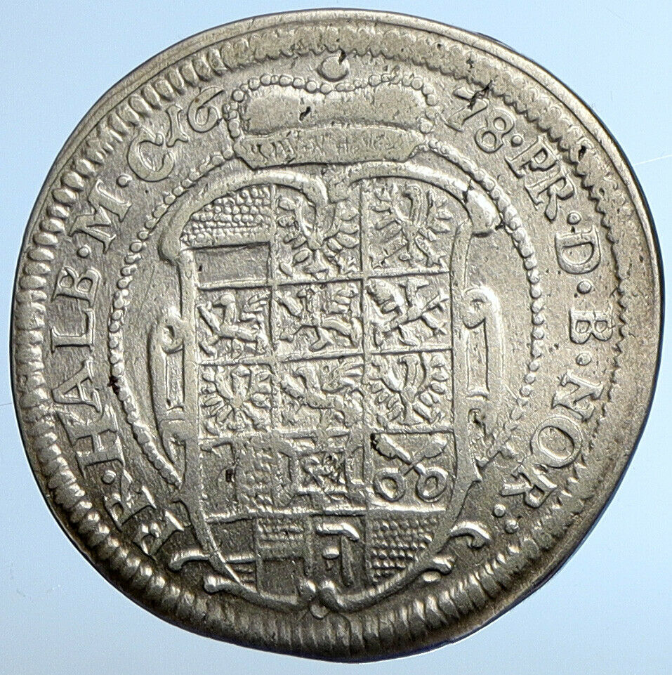 1678 GERMAN STATES John Friedrich BRANDENBURG ANSBACH Silver 1/6 Th Coin i110798