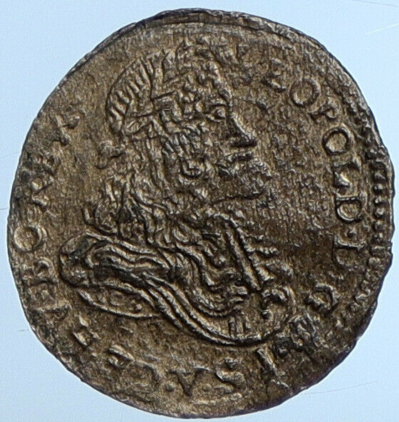 1701 HUNGARY KING Leopold I MADONNA JESUS Poltura Antique Silver Coin i110796