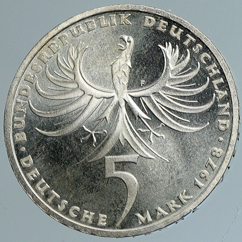 1978 GERMANY Balthasar Neumann CHURCH Vierzehnheiligen Silver 5 Mrk Coin i110771