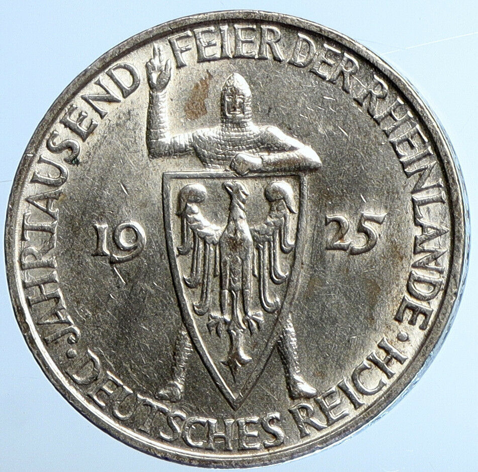 1925 D GERMANY Weimar Republic EAGLE ANTIQUE Silver 3 Reichs Mark Coin i110831