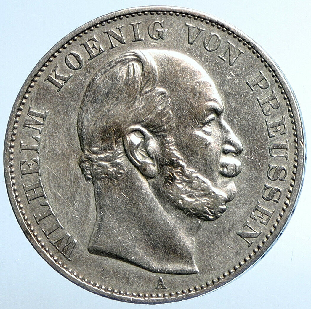 1871 GERMANY GERMAN STATES PRUSSIA WILHELM I Defeated France Silver Coin i110821