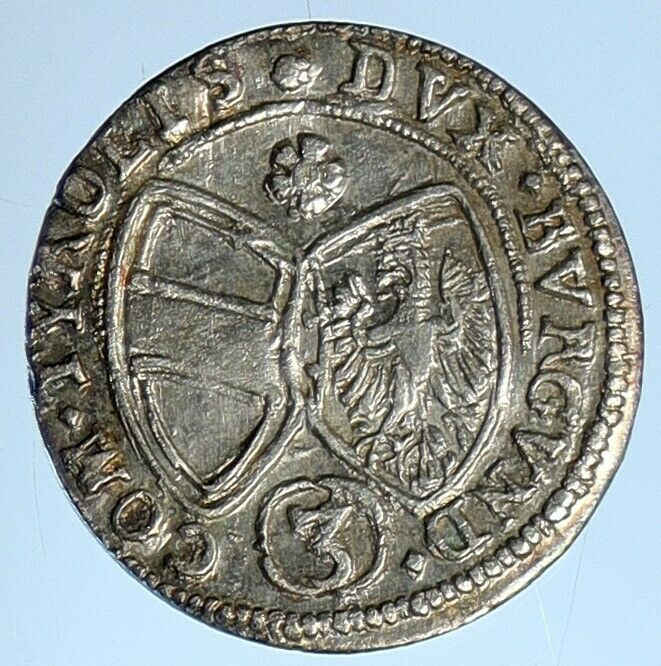 1641 AUSTRIA Duke FERDINAND CHARLES Antique Silver 3 Kreuzer Eagle Coin i110823