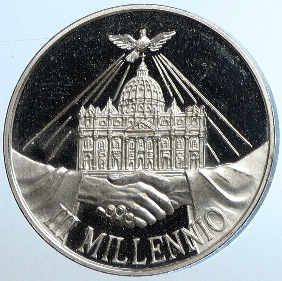 2000 VATICAN CITY Millenium Christian Religious OLD Proof Silver Medal i110857