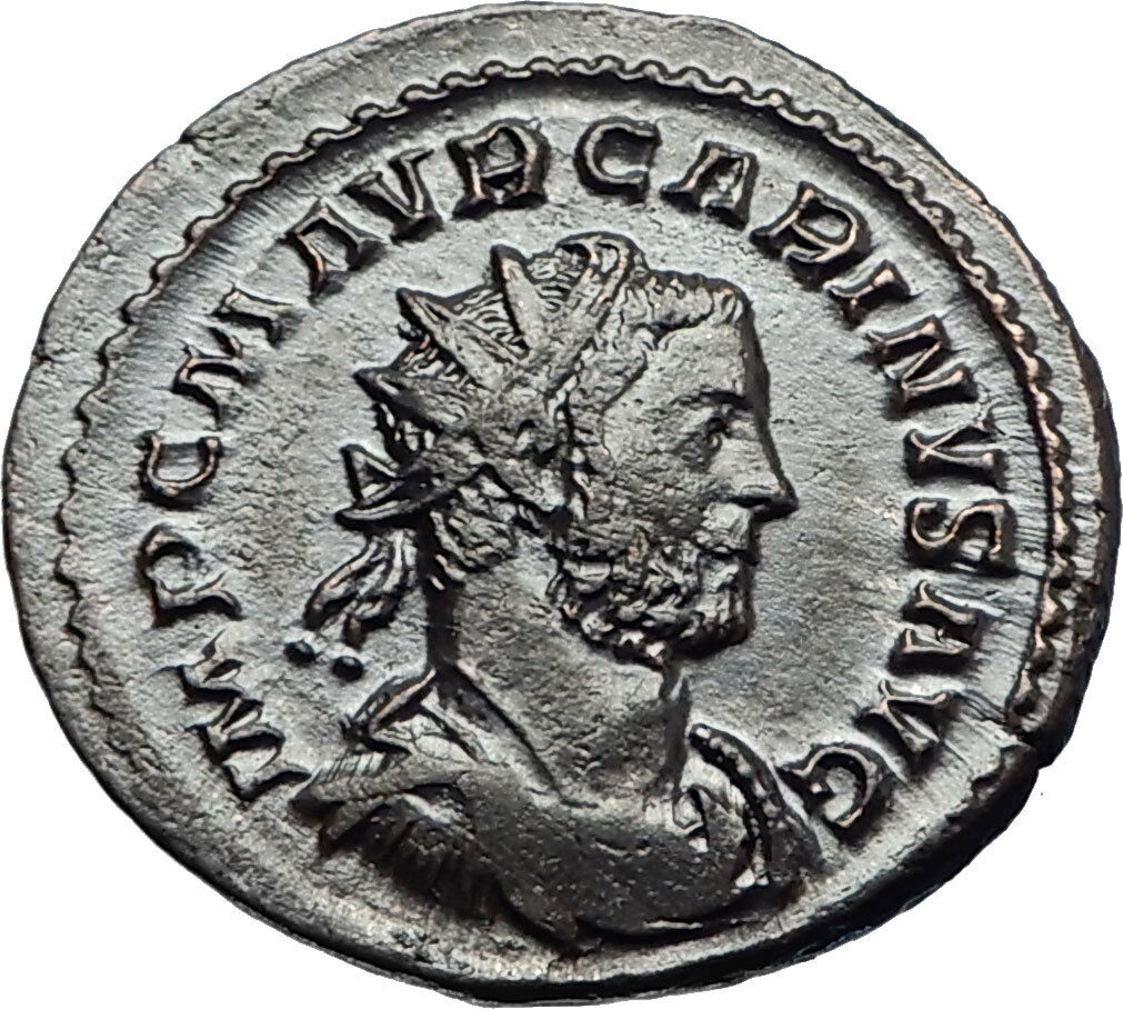 CARINUS Original Authentic Ancient 283AD Lugdunum Roman Coin AEQUITAS i69261