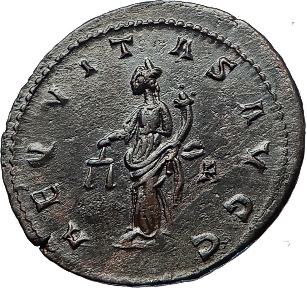 CARINUS Original Authentic Ancient 283AD Lugdunum Roman Coin AEQUITAS i69261