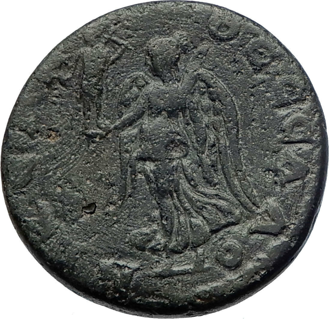 CARACALLA 198AD Thessalonica Nike VICTORIA Cabeirus Ancient Roman Coin i73441