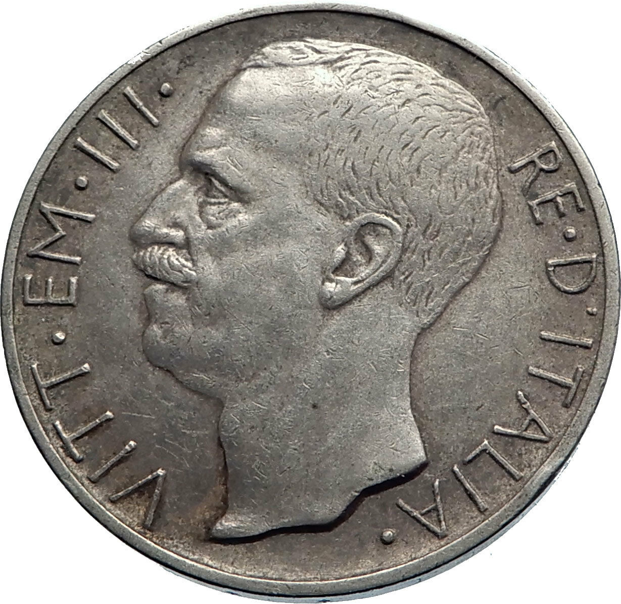 1927 ITALY King Victor Emmanuel III HORSES Silver Italian 10 Lire Coin i74078