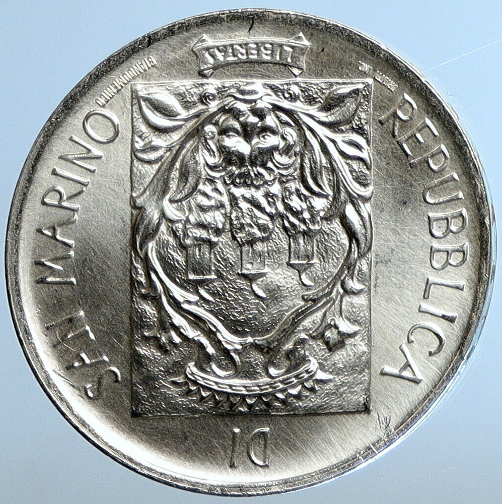 1988 SAN MARINO Italy with FORTIFICATIONS Genuine Silver 1000 Lire Coin i110911