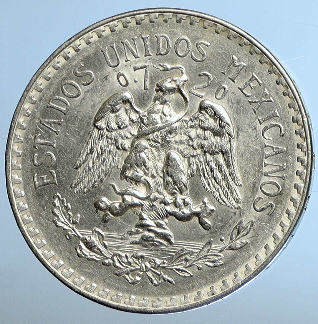 1940 M MEXICO Large Eagle Liberty Cap Mexican Antique Silver 1 Peso Coin i110915