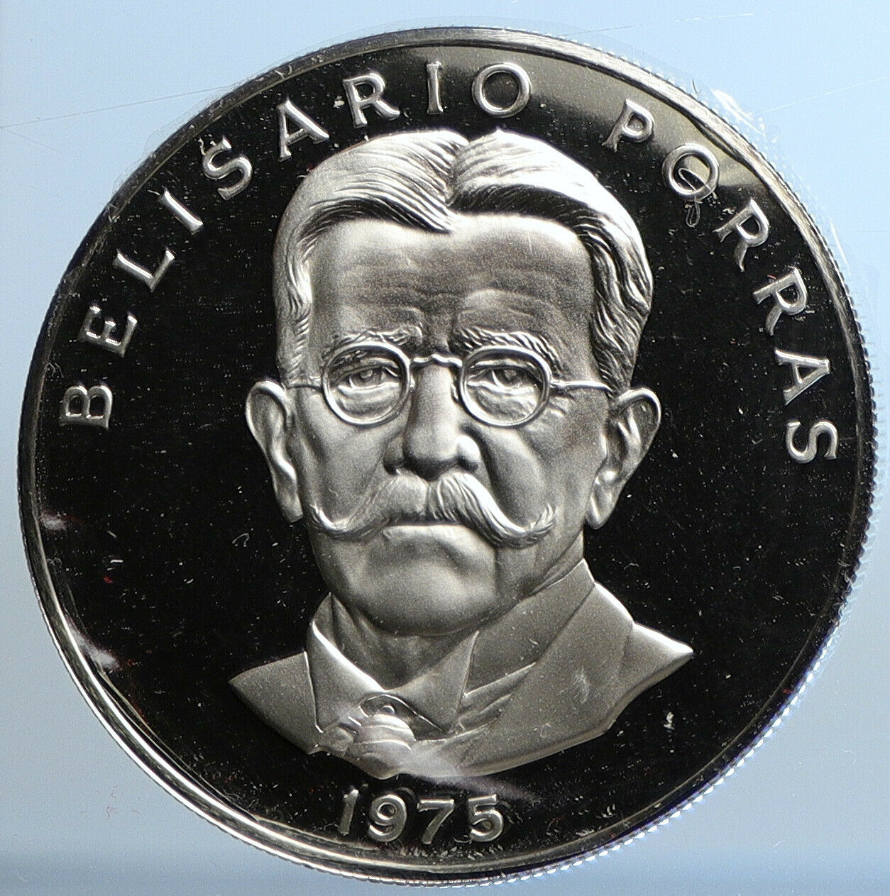 1975 PANAMA President Belisario Porras Politics PROOF SILVER 5 Balb Coin i110909