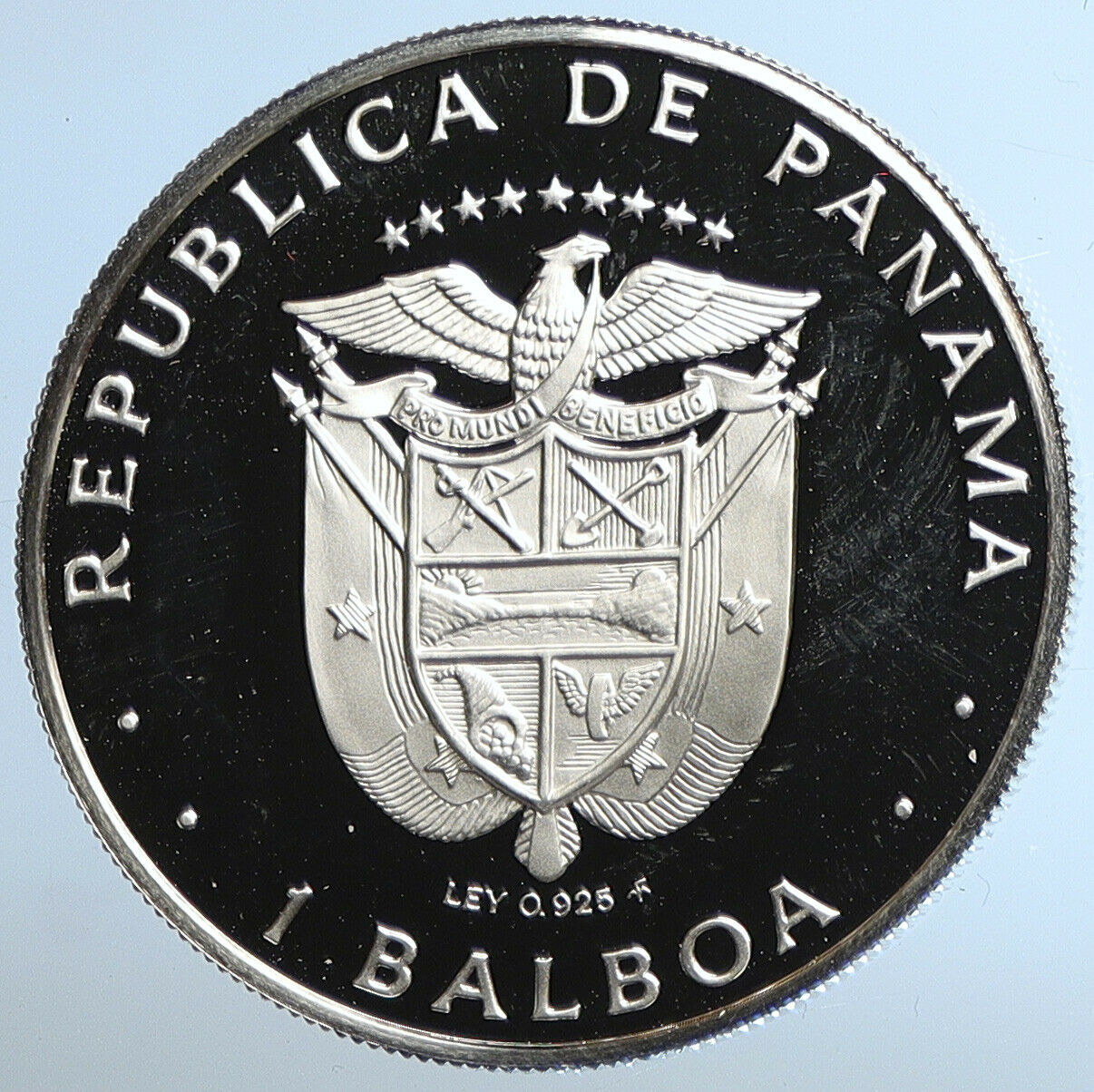 1976 PANAMA BIG Proof Silver CONQUISTADOR BALBOA Central America Coin i110927