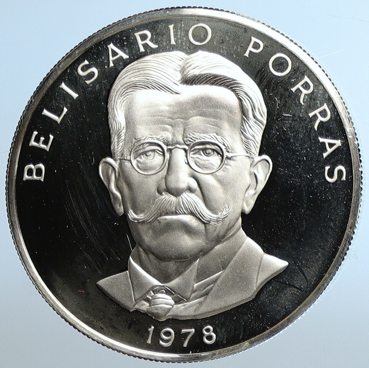 1978 PANAMA President Belisario Porras Politics PROOF SILVER 5 Balb Coin i110971