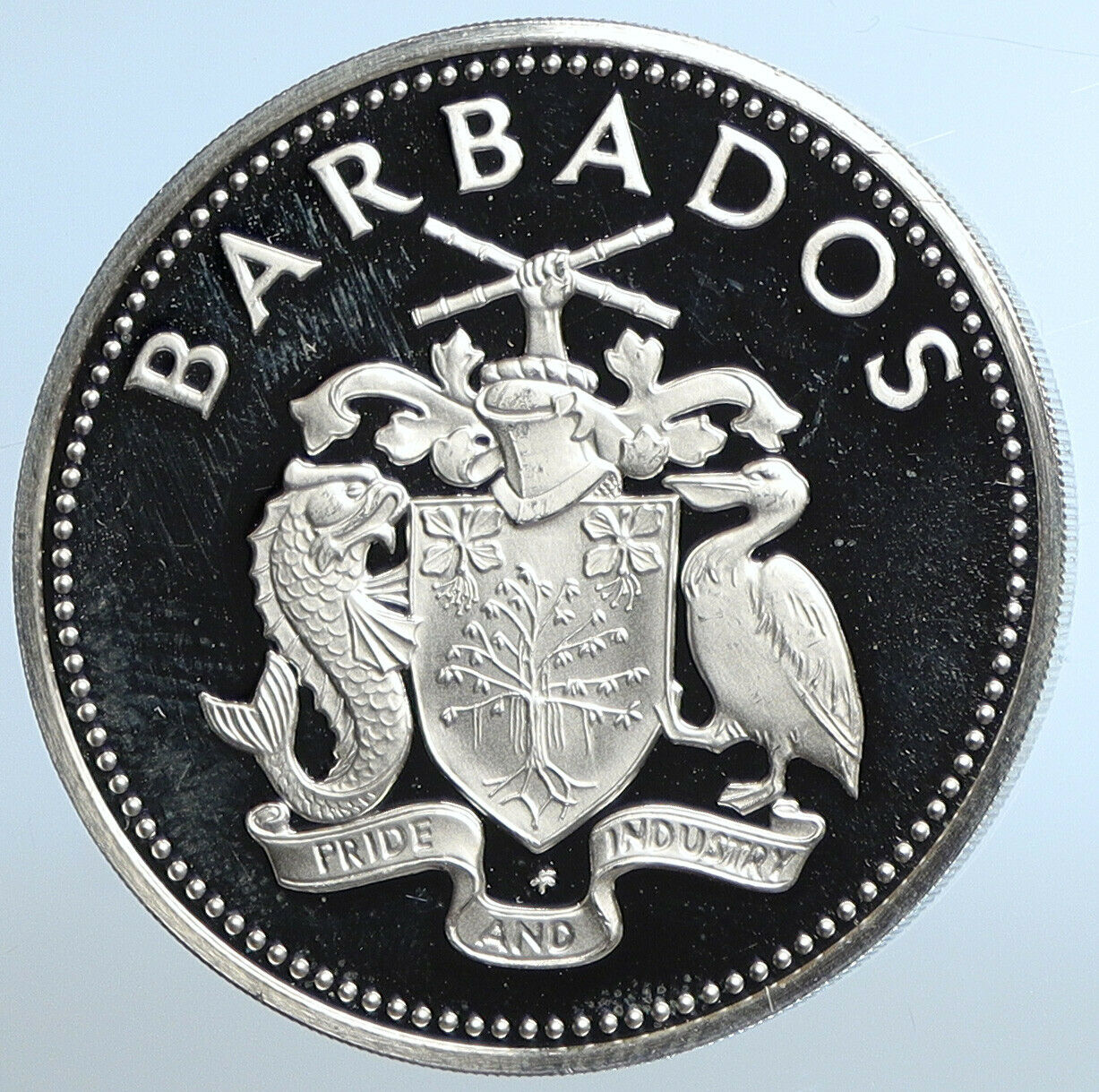 1980 BARBADOS Caribbean Development Bank VINTAGE Proof Silver 25 Coin i110979