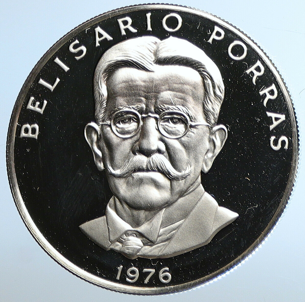 1976 PANAMA President Belisario Porras Politics PROOF SILVER 5 Bal Coin i110931