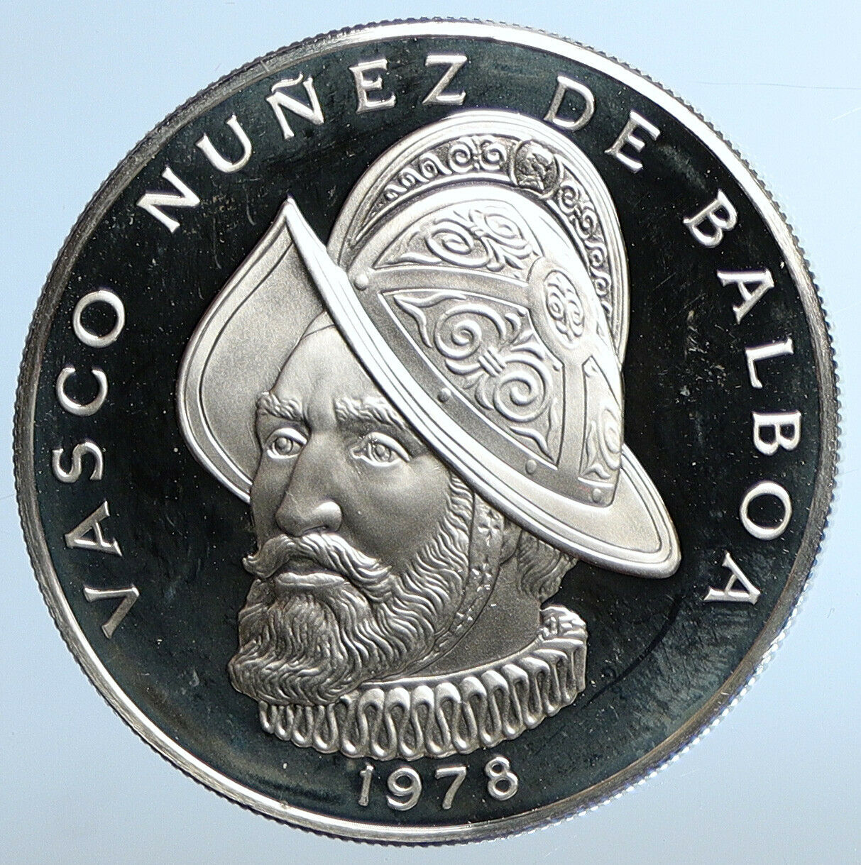 1978 PANAMA Spanish Conquistador Hero Vintage Proof Silver BALBOA Coin i110969