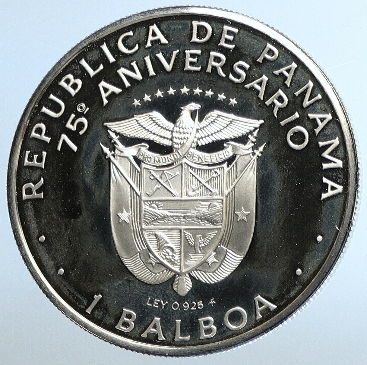 1978 PANAMA Spanish Conquistador Hero Vintage Proof Silver BALBOA Coin i110969