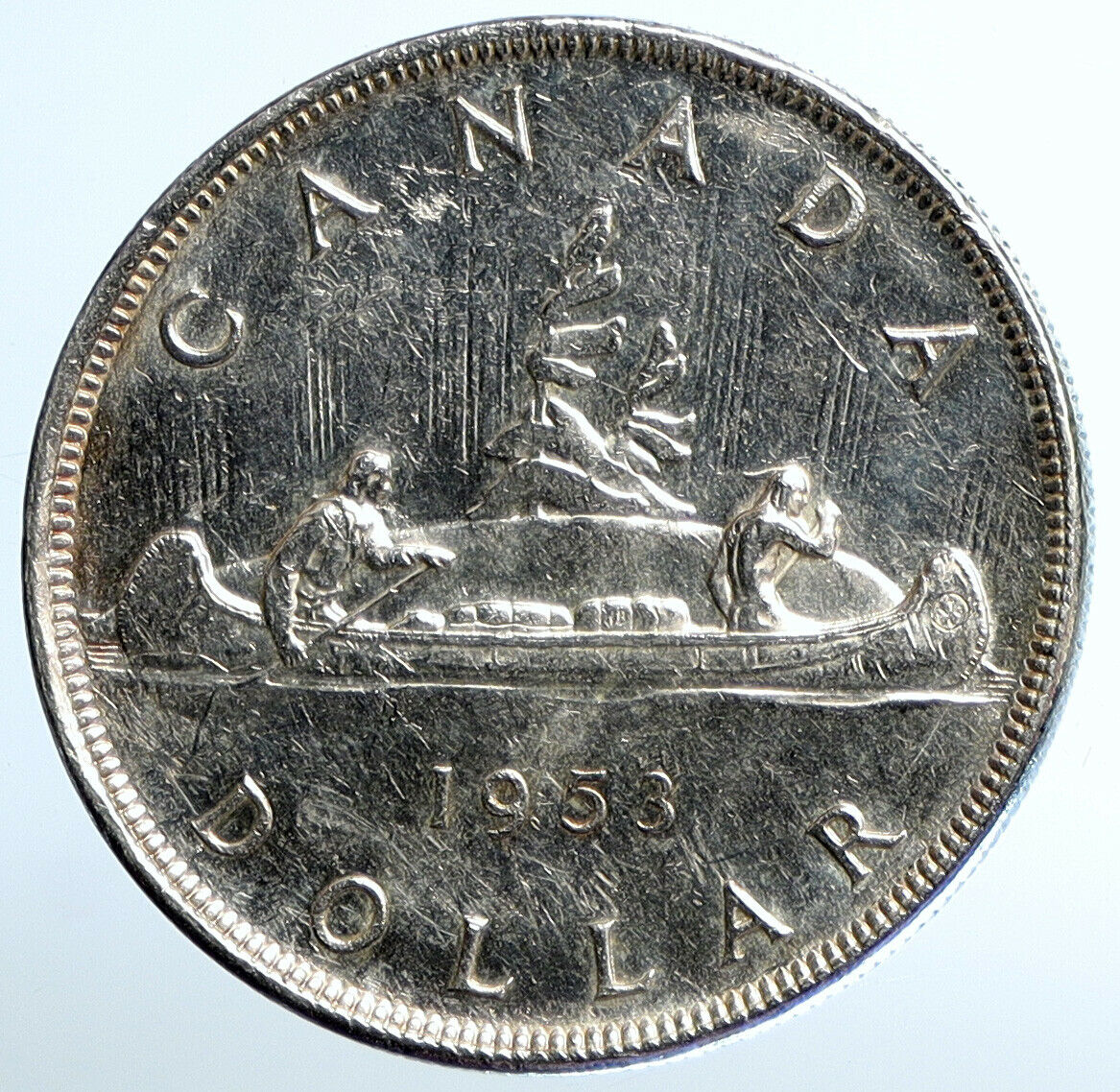 1953 CANADA w/ UK QUEEN ELIZABETH II Voyagers VINTAGE Silver Dollar Coin i110968