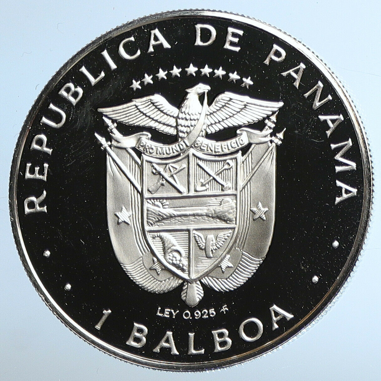 1975 PANAMA BIG Proof Silver CONQUISTADOR BALBOA Central America Coin i110929