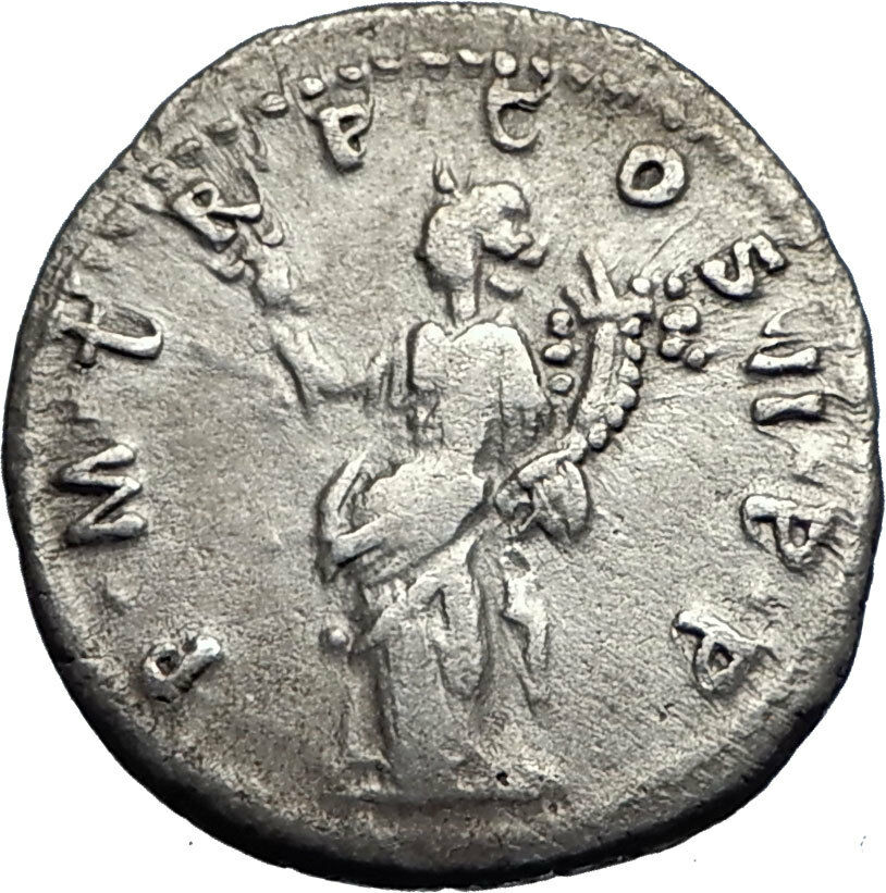 TRAJAN 98AD Authentic Genuine Ancient Silver Roman Coin PAX Peace i70345