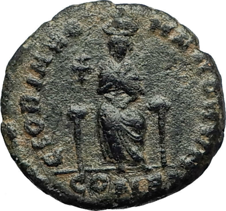 EUDOXIA Arcadius Wife 400AD Authentic Ancient Roman Coin HAND OF GOD i70718