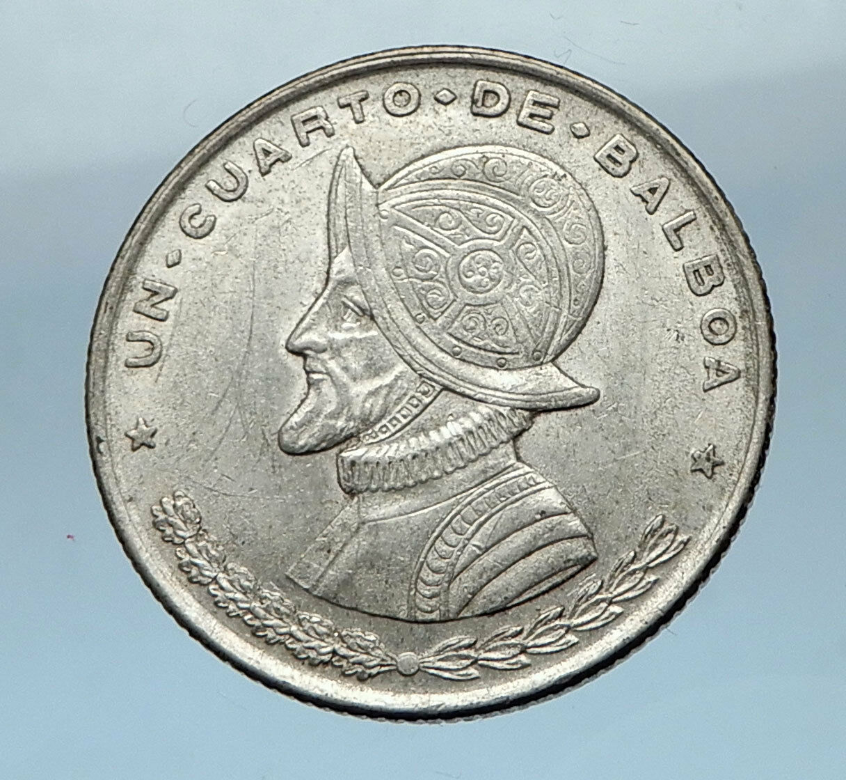 1961 PANAMA OLD Vintage Silver Spanish CONQUISTADOR Quarter BALBOA Coin i68257