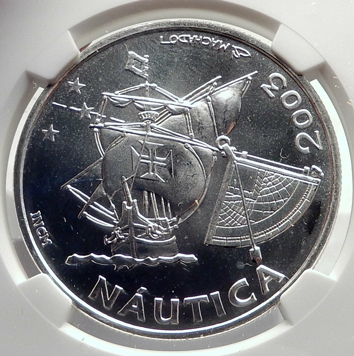 2003 PORTUGAL Silver 10 Euro Coin PORTUGUESE SHIP NAUTICA NGC Certified i72147