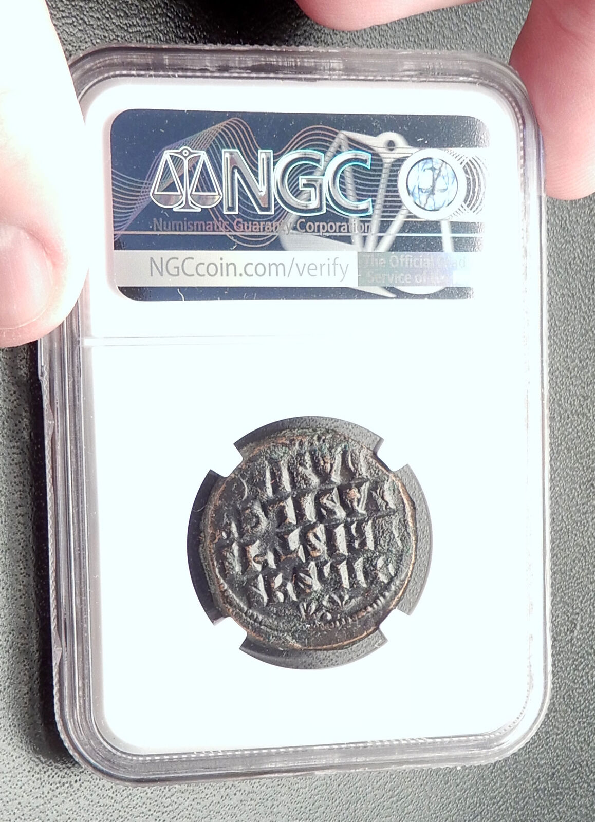 JESUS CHRIST Class A3 Anonymous Ancient 1020AD Byzantine Follis Coin NGC i72350