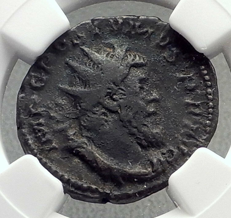 POSTUMUS 261AD Gallic Ancient Silver Roman Coin w GALLEY Cologne NGC i72658