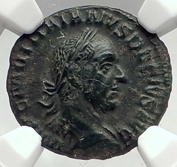 TRAJAN DECIUS Authentic Ancient QUADRANS As or SEMIS Roman Coin MARS NGC i72923