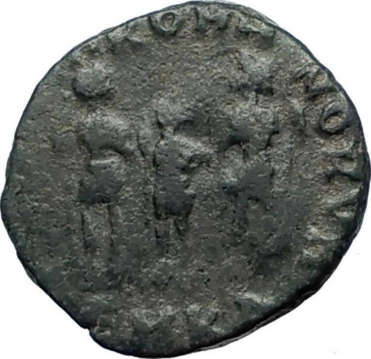 ARCADIUS 388AD Authentic Ancient Roman Coin Three emperors with spears i73498