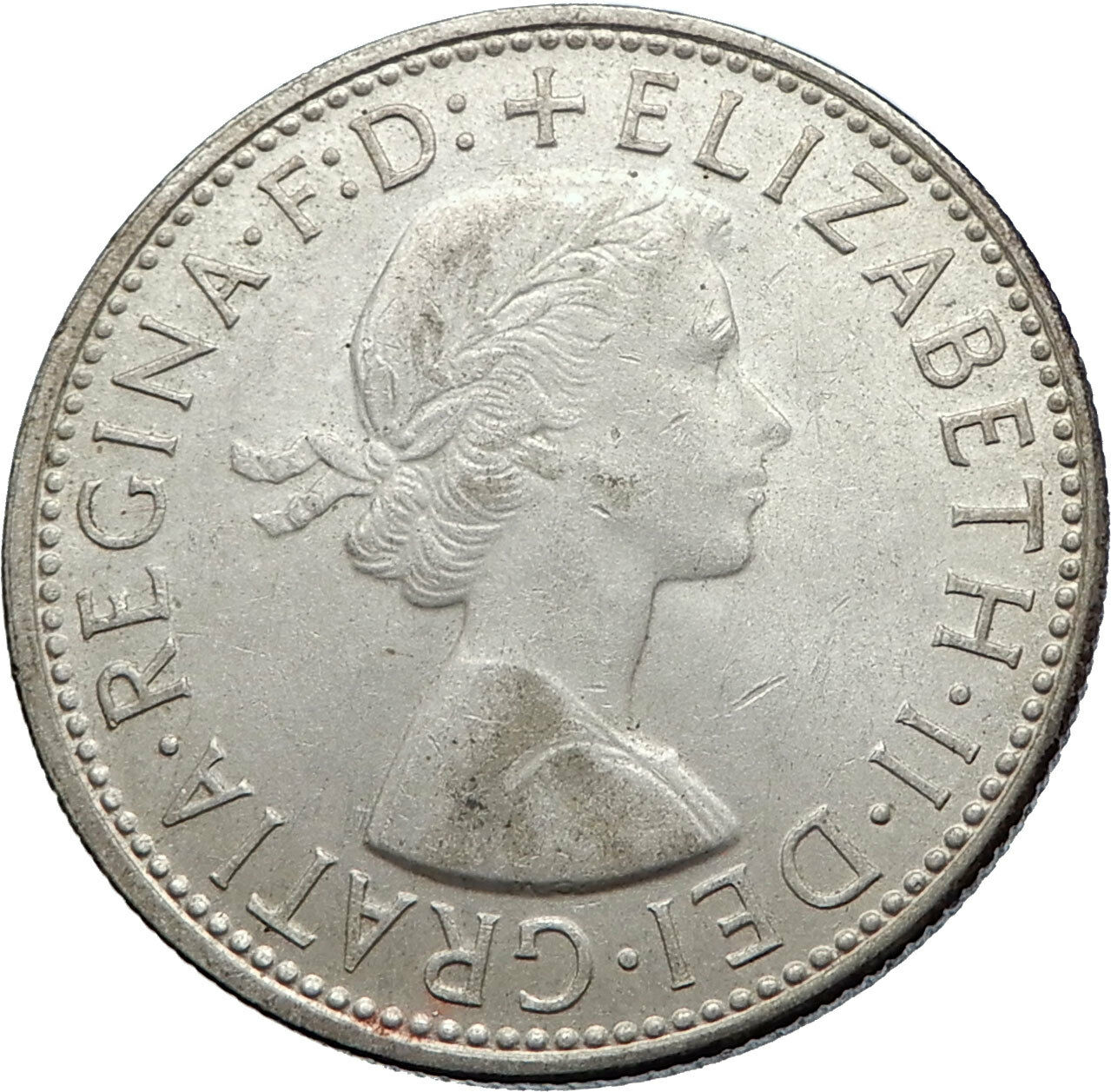 1962 AUSTRALIA - UK Queen Elizabeth II SILVER FLORIN Coat-of-Arms Coin i71948