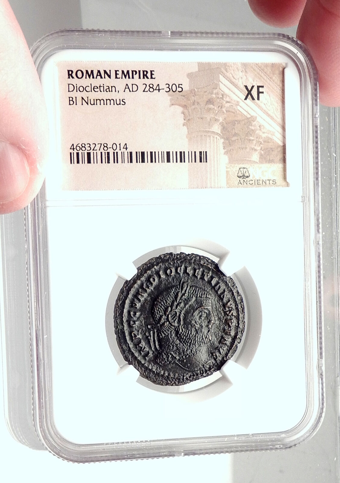 DIOCLETIAN Authentic Ancient 295AD Follis Ancient Roman Coin GENIUS NGC i73296