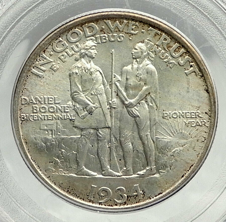 1934 DANIEL BOONE 200th Commemorative US Silver Half Dollar Coin PCGS MS i76424