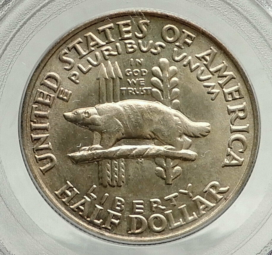 1936 WISCONSIN Black Hawk War COMMEMORATIVE Silver Half Dollar Coin PCGS i76460