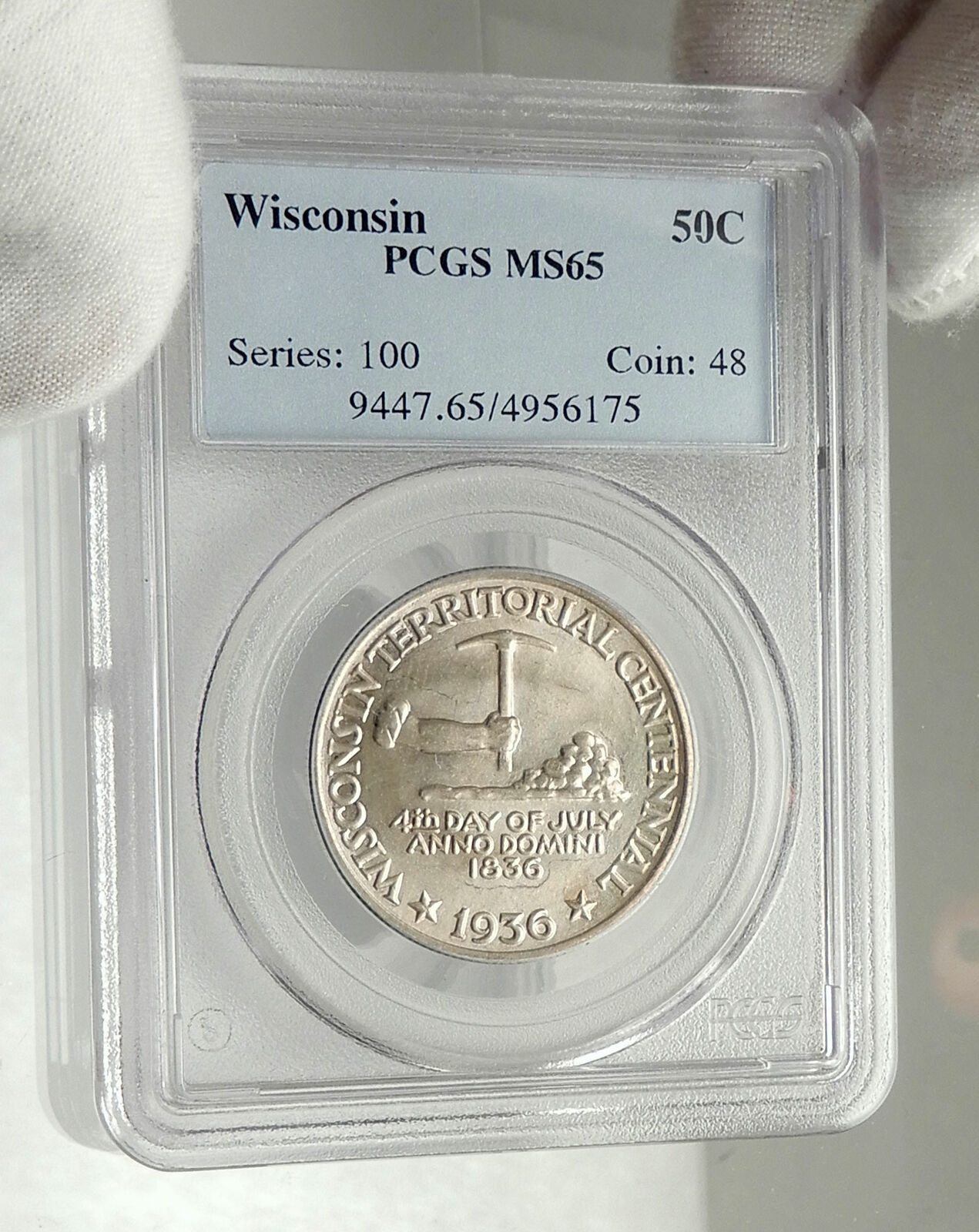 1936 WISCONSIN Black Hawk War COMMEMORATIVE Silver Half Dollar Coin PCGS i76460