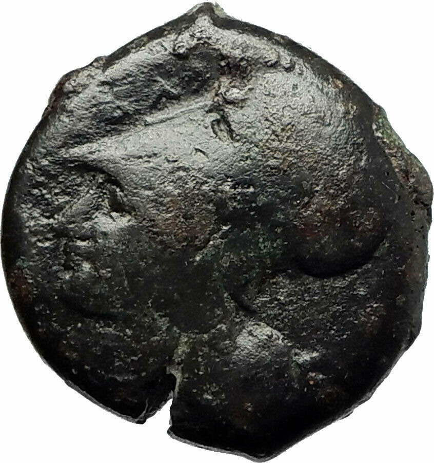 Syracuse Sicily 375BC Tyrant Dionysios Greek Coin ATHENA HIPPOCAMP Horse i76528