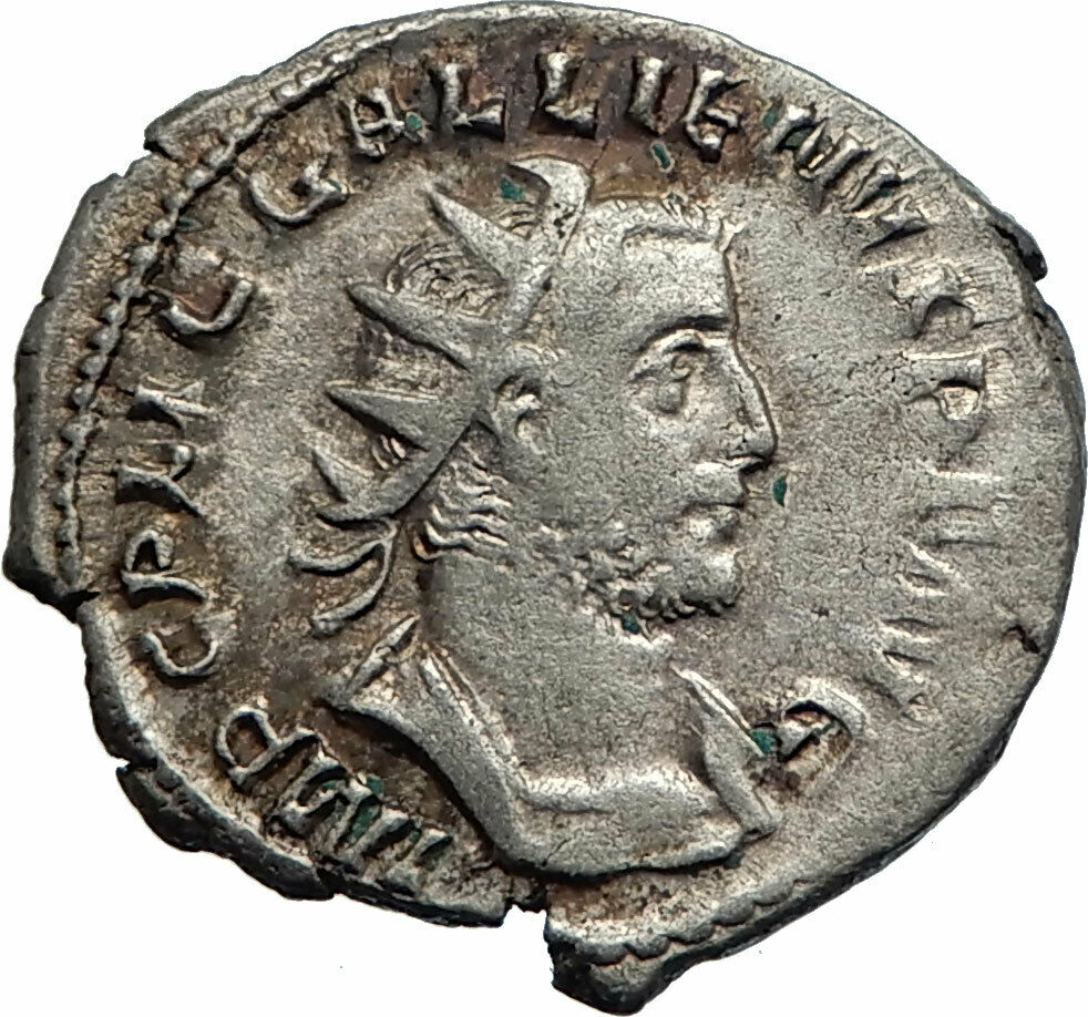 GALLIENUS Authentic Ancient 255AD Rome SILVER Roman Coin PROVIDENTIA i74893