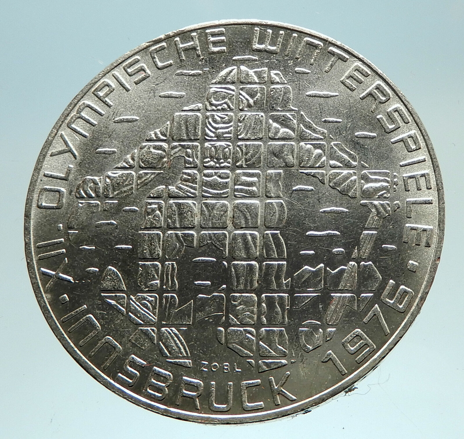 1976 Innsbruck WINTER Olympic Games AUSTRIA - SILVER 100 Schilling Coin i76729