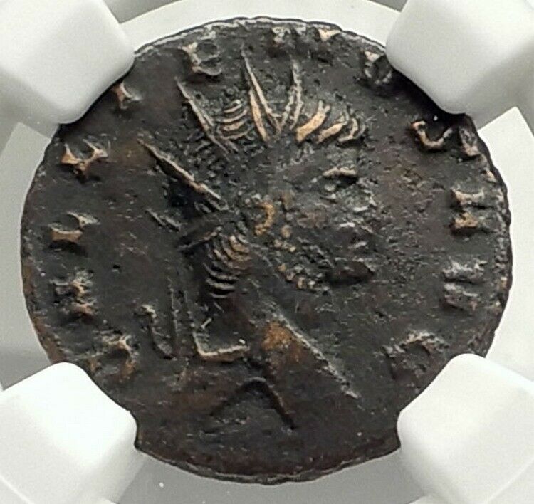 GALLIENUS Authentic Ancient Genuine 267AD Rome Animal Series BULL NGC i76866