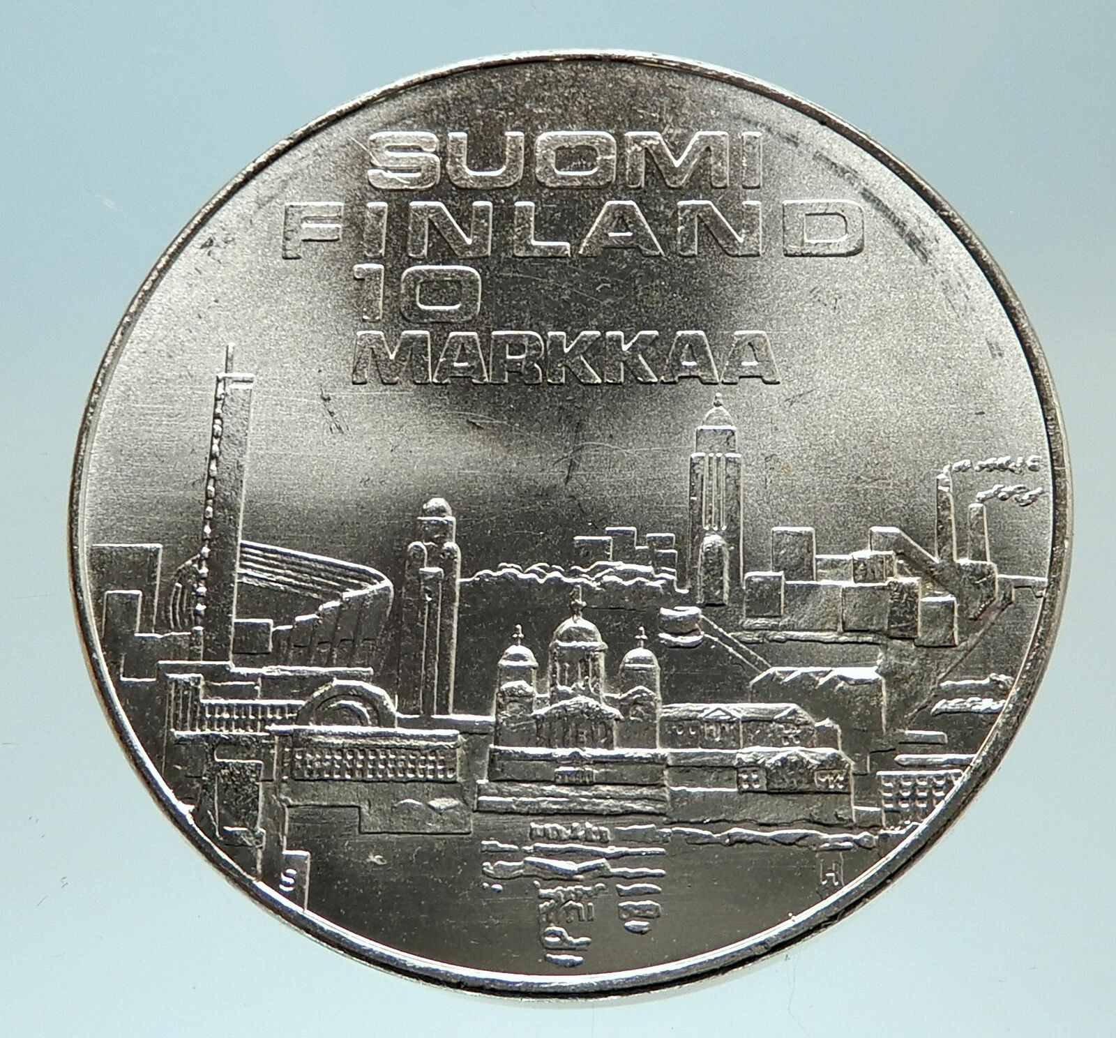 1971 FINLAND European Athletic Games TRACK Genuine Silver 10 Markkaa Coin i76788