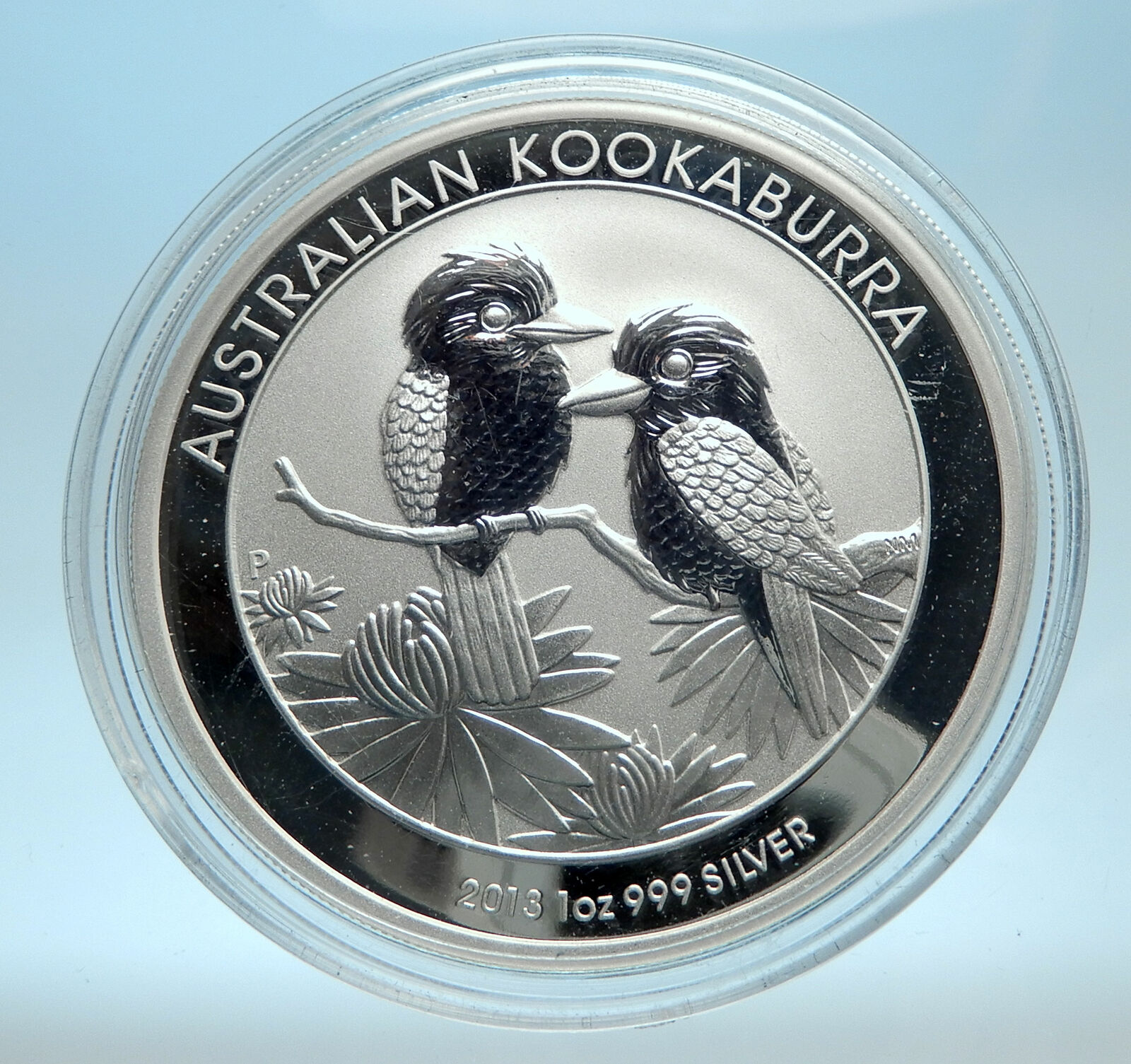 2013 AUSTRALIA Silver 1 Dollar w 2 Kookaburra Birds Australian 1oz Coin i77546