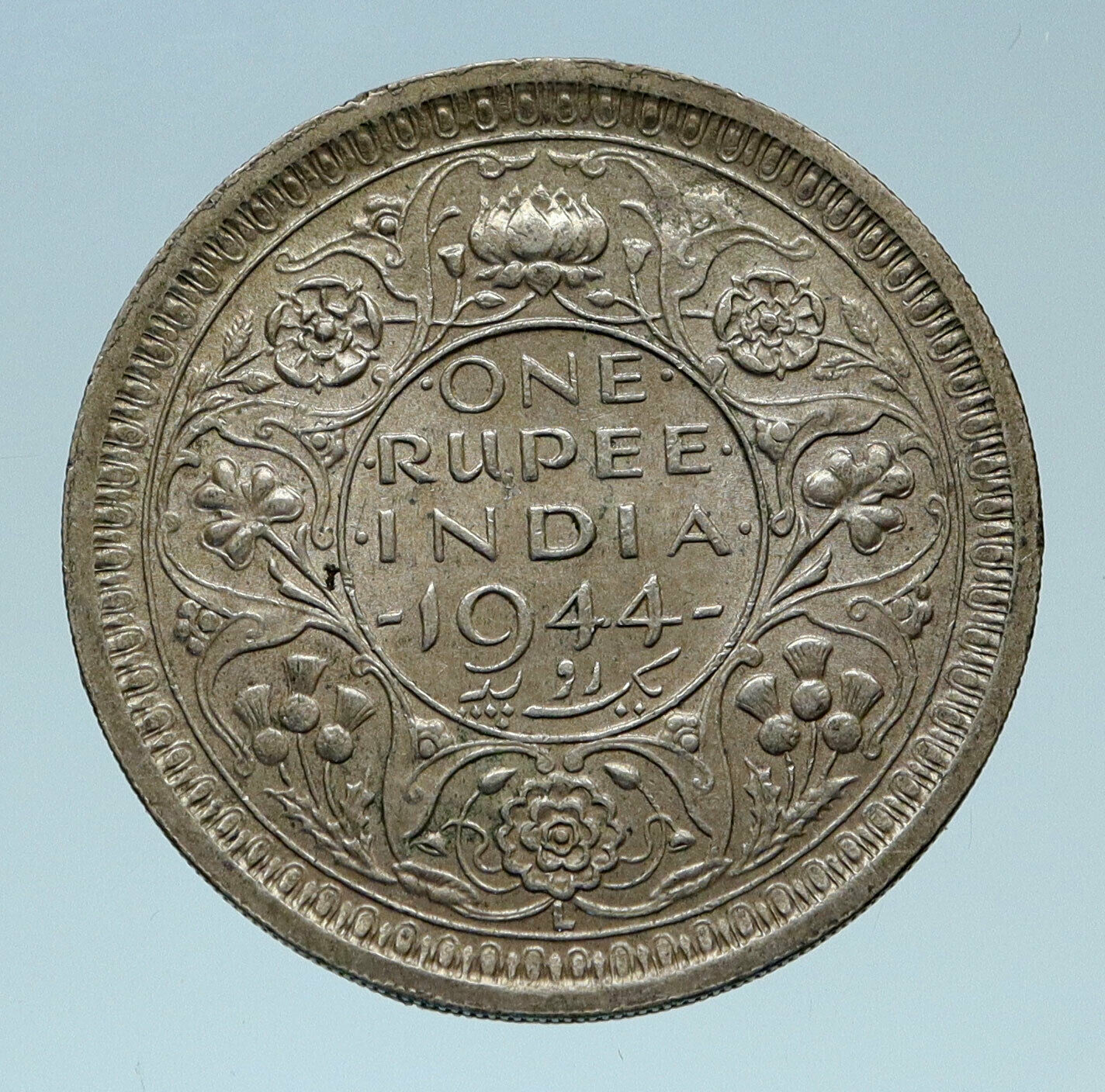 1944 INDIA UK States King George VI OLD Genuine Silver Rupee Indian Coin i82862