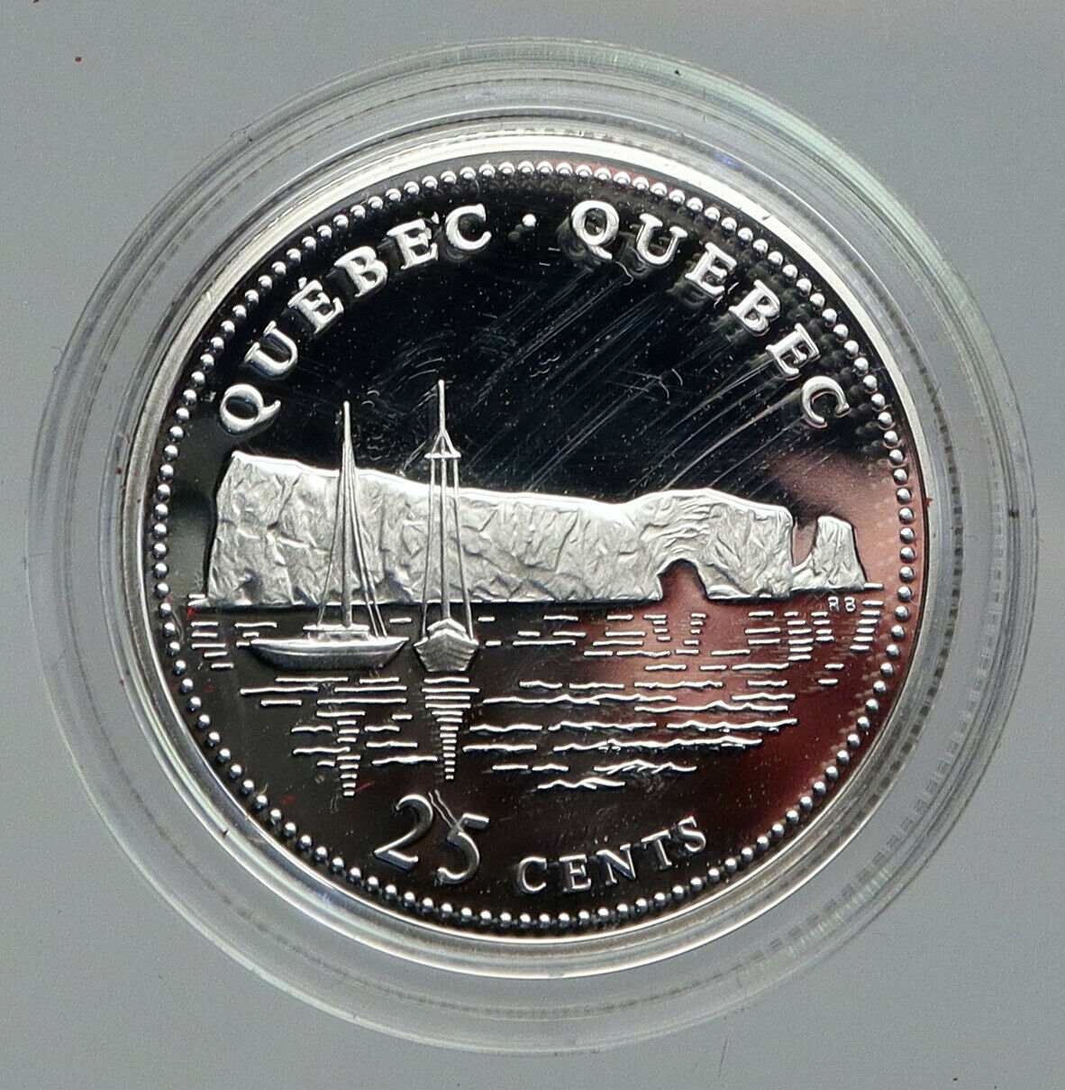 1992 CANADA QUEBEC PROVINCE Queen Elizabeth II Proof Silver 25 Cent Coin i92843