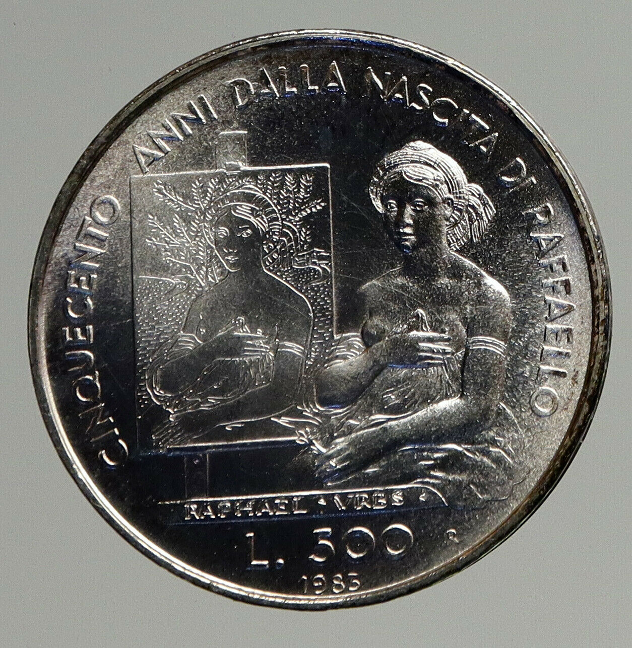 1983 SAN MARINO Italy with Artist RAFAELLO Silver Genuine 500 Lire Coin i93820