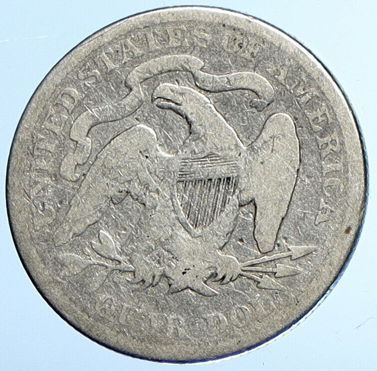 1875 P UNITED STATES US Silver SEATED LIBERTY Quarter Dollar Coin EAGLE i111004