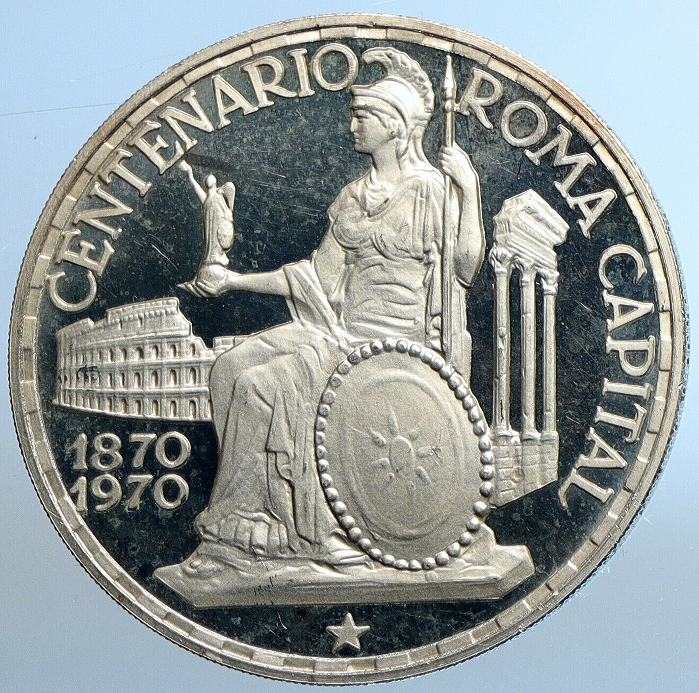 1970 EQUATORIAL GUINEA Rome as Capitol OLD Proof Silver 150 Peseta Coin i111038