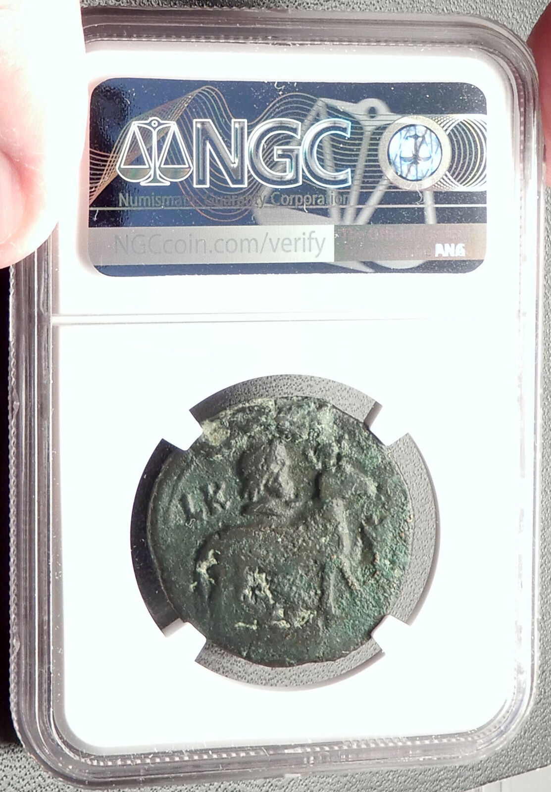 ANTONINUS PIUS Authentic Ancient Roman Coin w SERAPIS & RAM NGC Certified i69793